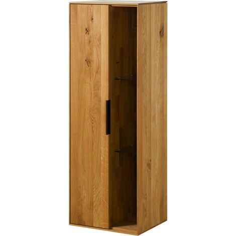 Vetrina pensile in legno di quercia selvatica 46x38x132 oliato naturale LINDAU 12 (1/4)