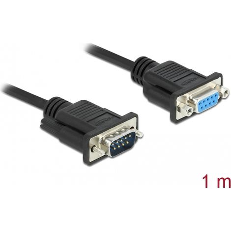 Delock cable rs-232 sub-d9 macho a hembra 1 m