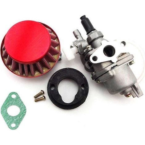 Kit filtre à air 42 mm + carburateur pour moteur 2 temps 47 cc/49 cc, mini moto, quad, dirt bike, pocket bike (rouge) - SFYGV (1/5)