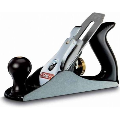 Stanley – Rabot à main Bailey n°3 – Largeur fer 45 mm – Longueur fer 240 mm – Fini laqué noir – Bloc d'appui réglable