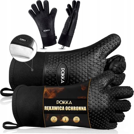 Guanti protettivi in silicone resistenti al calore per cucina e barbecue, set da 2 (1/5)