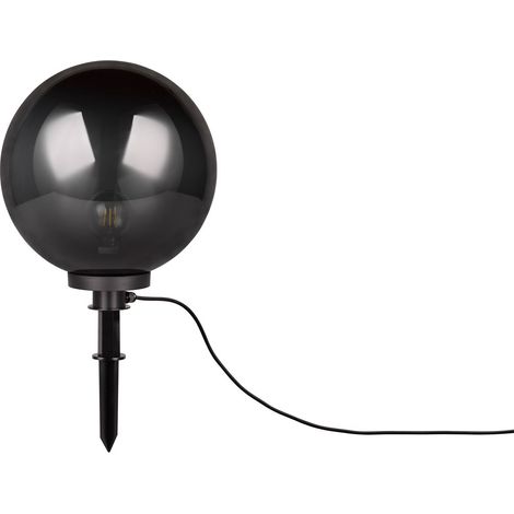 Lampe boule piquet extérieur BOLO noire 40 cm E27 IP44 (1/4)