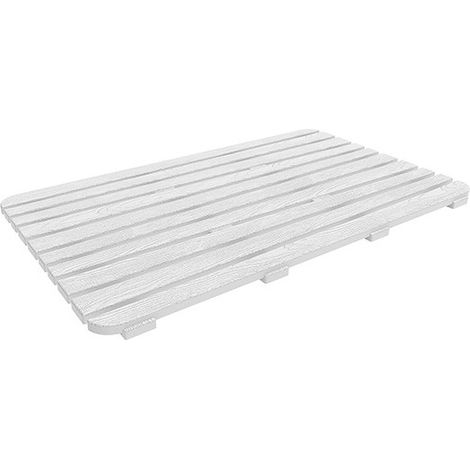 Pedana doccia rettangolare 80x50 cm bianca effetto legno in plastica PP linea Woody Feridras