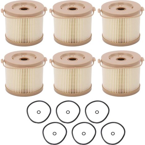 [JAMAIS UTILISÉ]Filtre séparateur d'eau pour carburant diesel 6 pièces kit de remplacement avec manchons en caoutchouc compatible Racor 2010PM et 500FG pour système de filtration