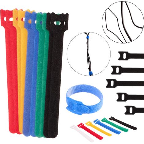 Organisateur de câbles Velcro 150 mm x 12 mm - lot de 12 (1000) (1/5)