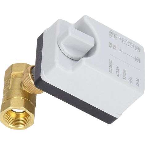 Vanne à billes motorisée DN20 2 voies 2 fils NO manuel auto 220V brass ABS IP54 glycol eau chaude froide 3/4in (1/5)