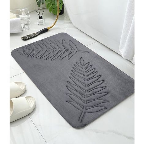 Memory Foam Bath Mat Non-Slip Bath Mat Thickened Bathroom Mat Absorbent Shower Mat, Memory Foam Soft and Comfortable Breathable (1/4)
