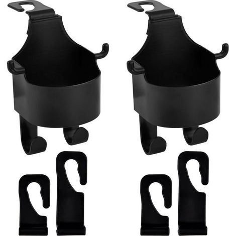 Set di 2 ganci per schienale sedile auto, ganci per poggiatesta auto, gancio poggiatesta 2 in 1 con portabicchiere, portabicchiere per sedile auto (1/5)