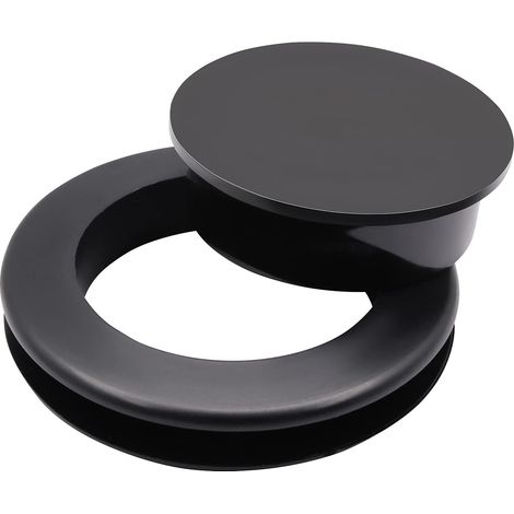 2-teiliges Silikon-Set mit Schirmlochstopfen und Kappe für Glas-Terrassentische und -Balkone (Silikon, Schwarz) (1/5)