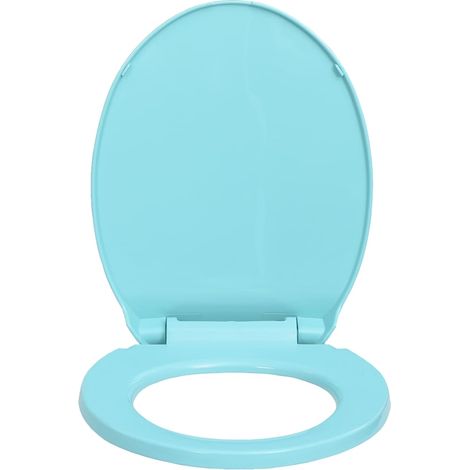 Siège de toilette à fermeture en douceur abattant WC lunette cuvette salle de bain maison restaurant magasin hôtel ovale vert (1/5)