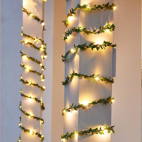 Guirlande lumineuse solaire en rotin pour extérieur, effet plantes réalistes, guirlande LED décorative pour mariage, Noël, cour (10 m, 100 LED)-AquaForge (1/3)