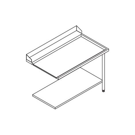 Table Entrée et Sortie en Angle Lave-Vaisselle à Capot Paniers 600 x 500 - Accrochage Droite - L 1200 mm - Elettrobar
