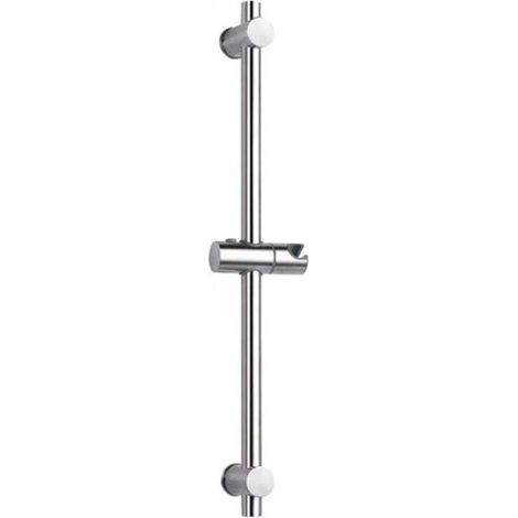 Duschstange aus Edelstahl 304 mit verstellbarer Höhe und Neigung, Oberfläche aus gebürstetem Edelstahl und poliertem Chrom, 66 cm (1/5)