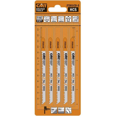 JT301CD - 5 lames pour scie sauteuse pour bois, orange/gris (1/3)