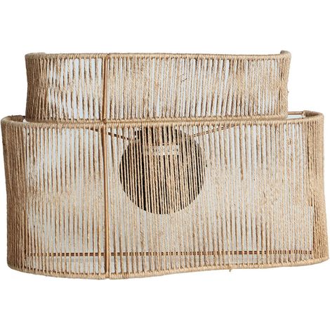 Applique murale boho en jute et fer couleur brun clair - Brun clair naturel (1/5)