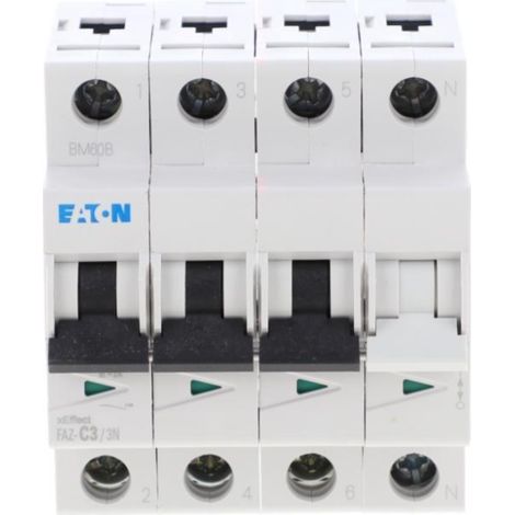 Disyuntor 3P+N C 3A 15kA AC FAZ-C3/3N 278965