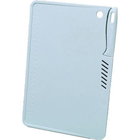 Planche à découper plastique multifonction portable avec trou de suspension pour couteau, idéale pour fruits et légumes, couleur bleue pour cuisine. (1/5)