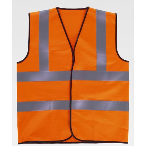 Chaleco ESD flúor de alta visibilidad con cintas reflectantes EN 1149-5 HVTT90 WORKTEAM XXL Naranja A.V.