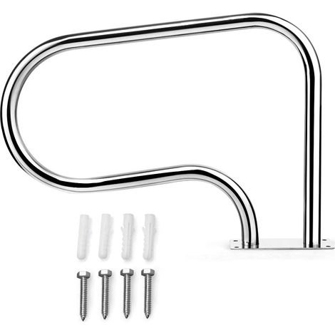 Costway – Main courante de piscine en acier inoxydable 304 – Design courbe ergonomique – Base solide pour sécurité – Dimensions 81x57cm (1/5)