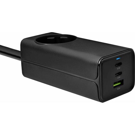 Cargador de pared USB rápido Akyga AK-CH-21 AC 230V 2x USB-C PD QC 3.0 65W GaN (1/5)