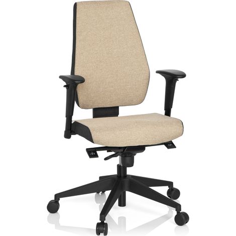 Bürostuhl / Drehstuhl PRO-TEC 500 Stoff dunkelgrau/beige hjh OFFICE