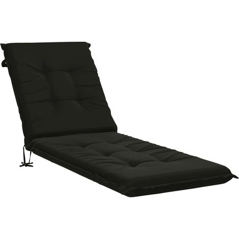 Coussin de transat GEMERT 100 % polyester Noir 190 x 60 x 9 cm – aménagement extérieur