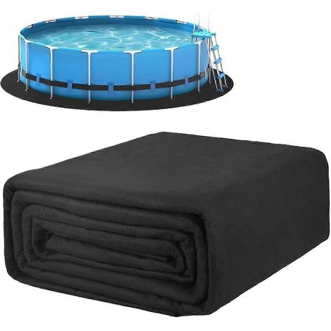 Tapis de piscine rond de 3 mètres (10 pieds) – tapis de spa pliable et résistant aux perforations, noir, 3 mètres (10 pieds), 63,5 à 66 cm (25 à 26 pouces). (1/5)