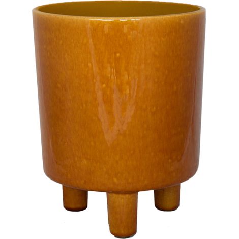 Pisa Planter - Ceramic - L20 x W20 x H24 cm - Mustard