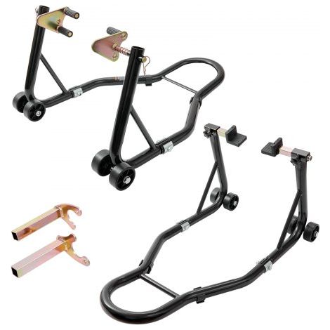 Motorrad Ständer Set Montageständer Hinten & Vorn 0,39 t Belastbar, U-Type + L-Type + Doppelgabelköpfe, 225–350 mm / 230–330 mm / 165–240 mm Rollbarer Montageständer Montagelift Montageheber (1/5)