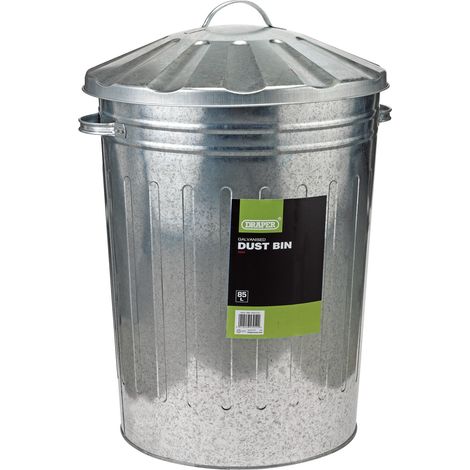 Draper 53254 Galvanised Steel Dust Bin with 85L Capacity for Durable Waste Storage (1/5)