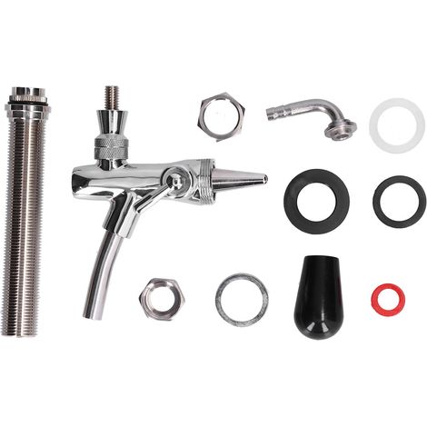 Robinet de bière pression réglable, robinet à tige G5/8 en acier inoxydable chromé pour le brassage amateur-AquaForge (1/5)