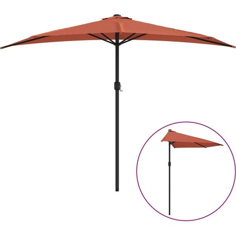 Maison Exclusive - Ombrellone Palo in Alluminio Terracotta 300x155x223 cm a Metà