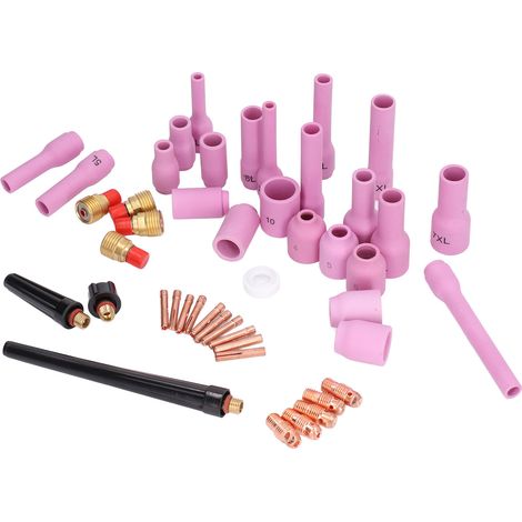 46-teiliges WIG-Schweißzubehör-Set (Dichtungsbecher, Spannzange, Linse) für SR WP 9/20/25
