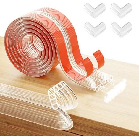 3 Mètres Coin de Table Protection Bebe avec 4 Protege Coin, Protege Angle de Table avec Une Super Colle Améliorée, pour Securite (1/4)
