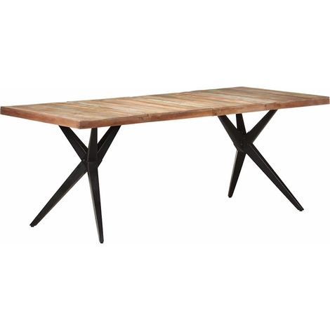vidaXL Mesa de comedor de madera maciza reciclada 200x90x76 cm (1/5)