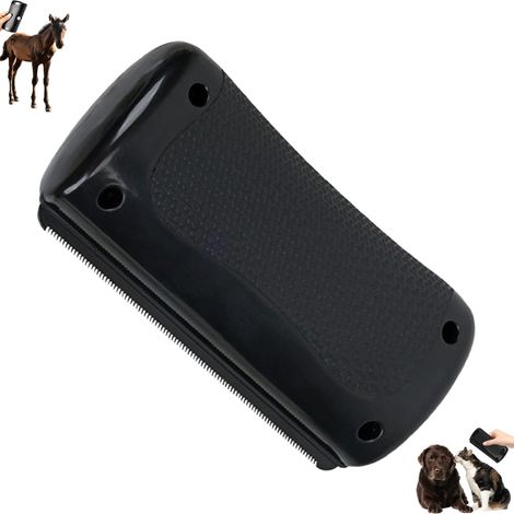 Brosse pour chevaux et animaux de compagnie, chien, chat, mouton, noire (1/5)