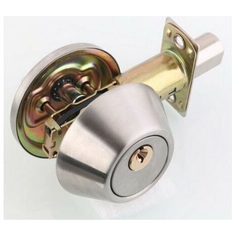 Qrity interior lock Tubular mortise lock 2 entries, Brass + Stainless steel, three keys (1/4)