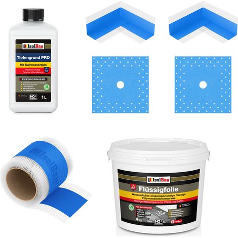 Dichtset Dusche Flüssigfolie 4 kg Abdichtset Dichtband Bad Duschelement Set (1/5)