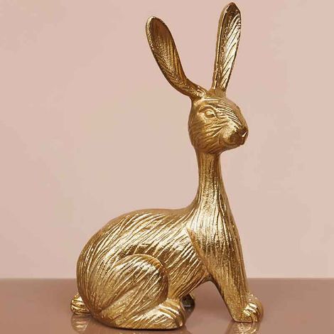 Décoration Pierre lapin laiton 25x10x15cm (1/5)