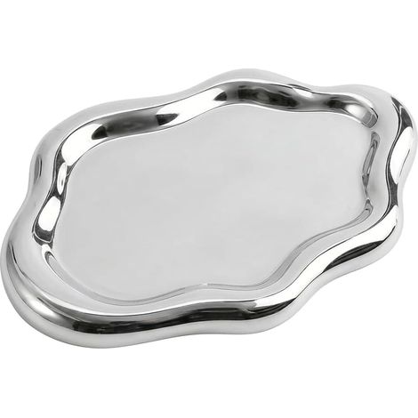 Plateau Bijoux Nuage Céramique Argenté Vide Poche Entree Design Moderne Petit Decoratif pour Cle Bague Collier Objet Decoration Maison Chambre Bureau Cadeau Femme Fille (1/5)