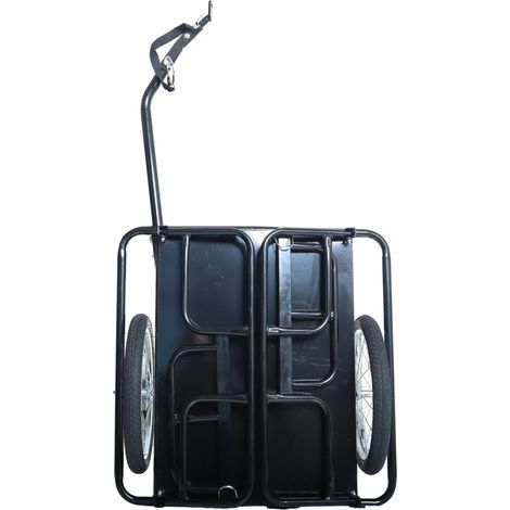 Remorque vélo pliable en acier avec roues 16 pouces et capacité 50 kg (1/5)