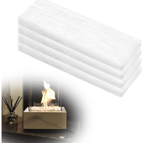 Set of 4 Fireplace Wicks Ethanol Bioethanol Ceramic Sponge 30 x 10 x 1 cm Ceramic Wool for Bioethanol Burners Bioethanol Table Fireplace Extends Life of the Fire (1/5)