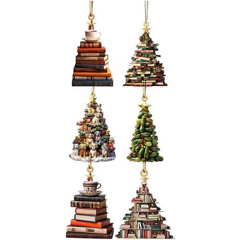 Weihnachtsbaum-Hängeanhänger in Baumform für Bücherregale