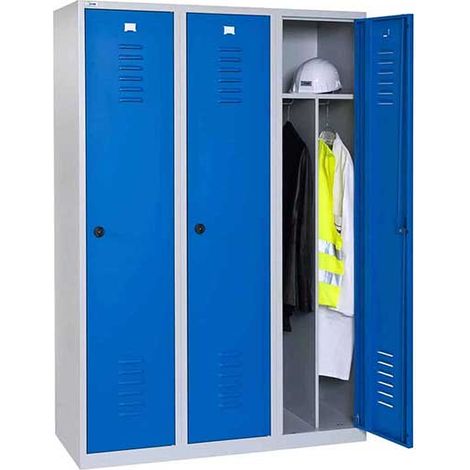 Spogliatoio industriale con divisorio - 3 porte - Dim 1200x500x1800mm - W030140003