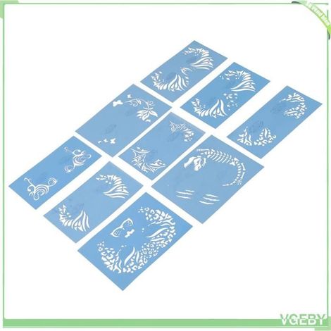 Pochoirs peinture visage - FAFEICY - Pack FA21-FA29 (9 modèles) - Réutilisables - PET - Doux pour la peau (1/5)