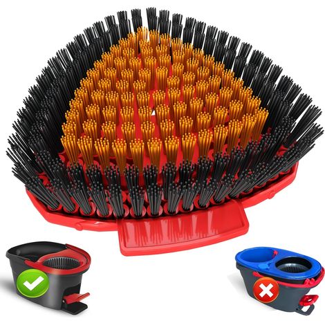 2 Têtes De Rechange Balai Triangulaire Poils Complets Pour Sol Dur Cuisine Salle De Bain