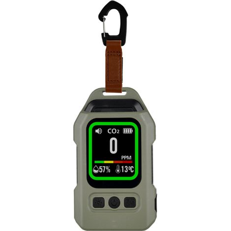 Detecteur Monoxyde Carbone Portable, Autonomie de 300 Heures, thermomètre et hygromètre avec Fonction d'alarme et Lampe Torche d'urgence (1/5)