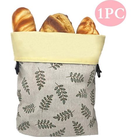 Sac à pain double couche en cire d'abeille, réutilisable, pour conserver les aliments à base de levure - motif feuille (1/3)