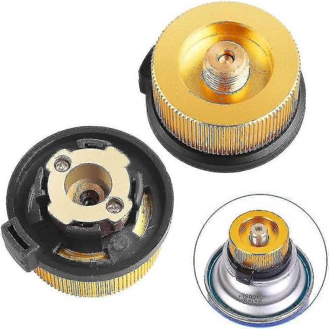 2er-Pack Camping-Gasadapter mit automatischer Abschaltfunktion für Butangasflaschen zum Anschrauben von Gaskartuschen