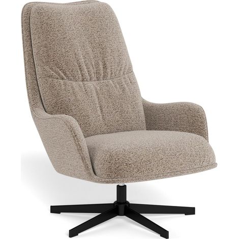 Sillón Norsica 922, De color marrón claro, 93x72x84cm, Tapiz, Patas: Metal, 0